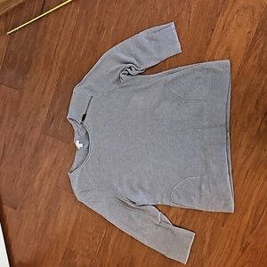 Talbots LP gray sweater with pockets and zipper accent.